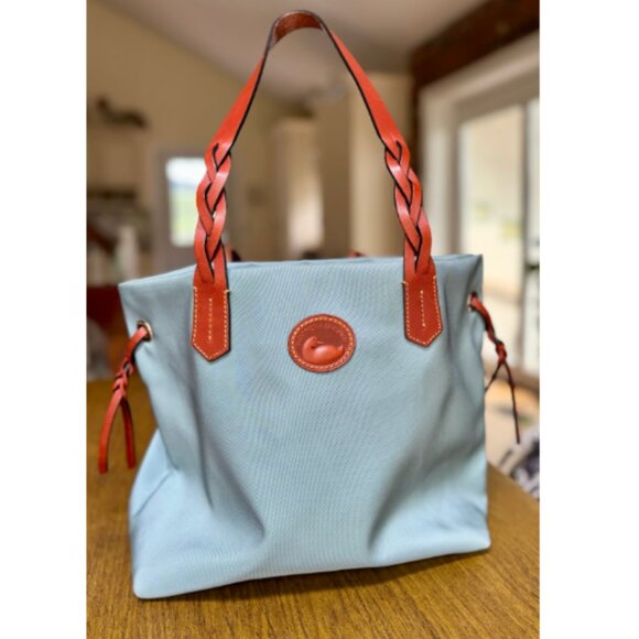 Dooney & Bourke Canvas tote with Braided Leather Handles - Picture 1 of 6